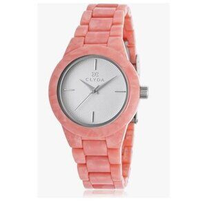 NEW Clyda Salmon Acetate Quartz Watch